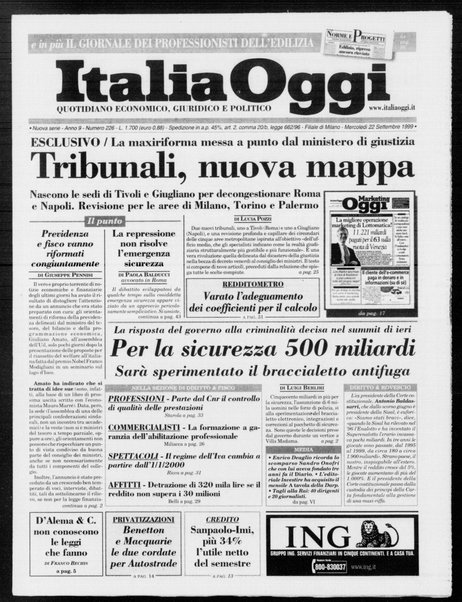 Italia oggi : quotidiano di economia finanza e politica